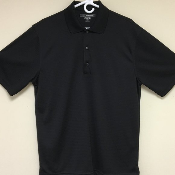 NEW MENS Greg Norman SHARK PlayDry MICRO Pique BLACK Polo Golf SHIRT MEDIUM SIZE - Picture 1 of 13